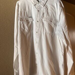 Poncho Long Sleeve White Pearl Snap